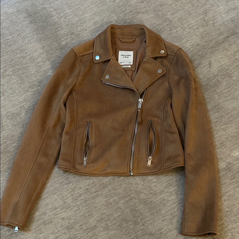 Abercrombie & Fitch Women's Tan Leather Jacket